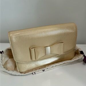 Tex baker, gold mini crossbody bag